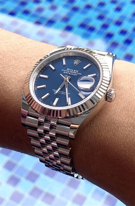 rolex datejust blouw|Rolex Datejust blue face 41mm.